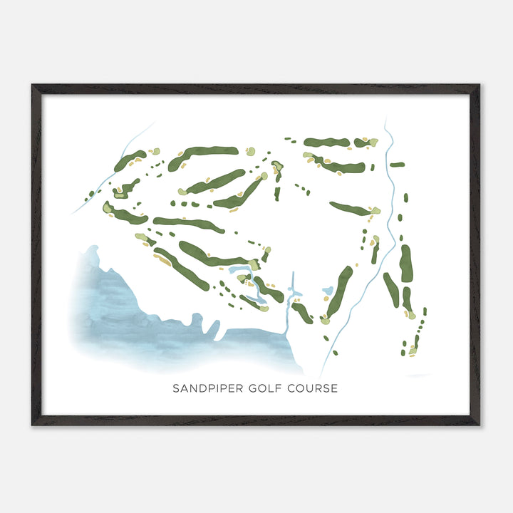 Print of Sandpiper Golf Course Modern Map