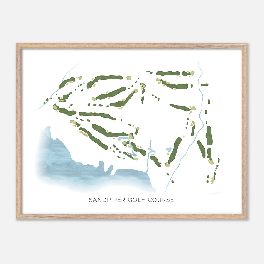 Print of Sandpiper Golf Course Modern Map