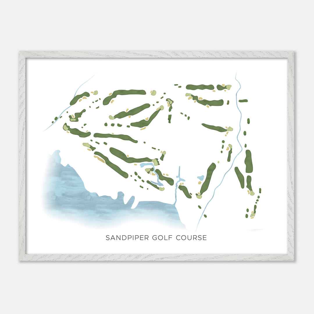 Print of Sandpiper Golf Course Modern Map