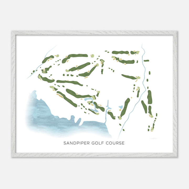 Print of Sandpiper Golf Course Modern Map