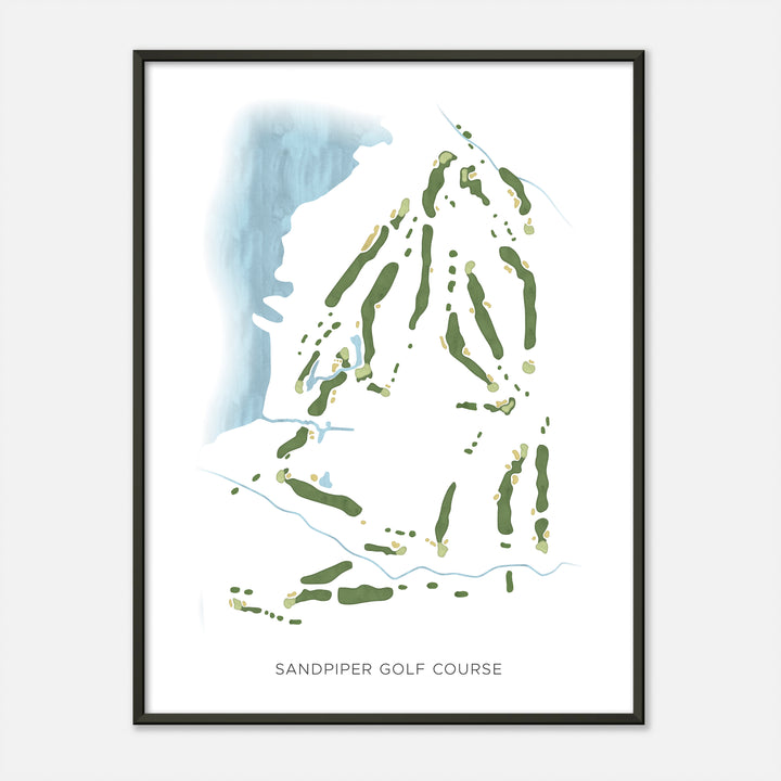 Print of Sandpiper Golf Course Modern Map