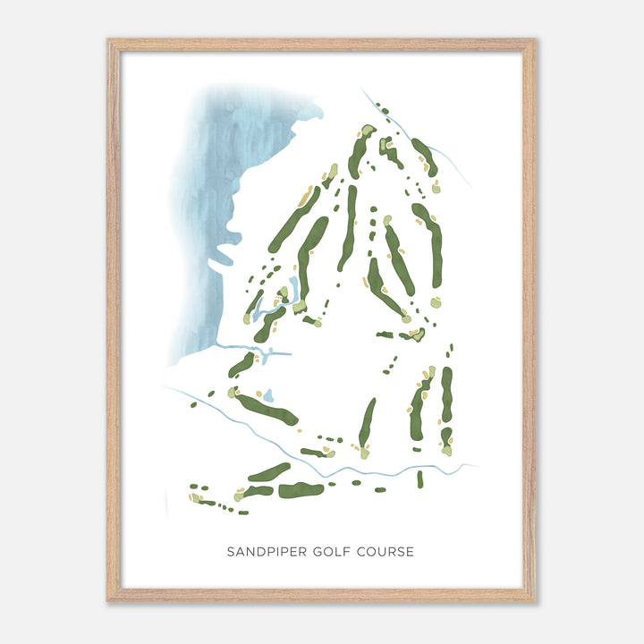 Print of Sandpiper Golf Course Modern Map