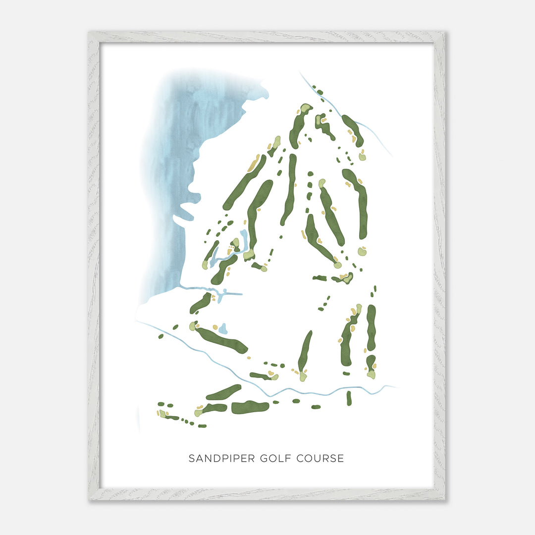 Print of Sandpiper Golf Course Modern Map
