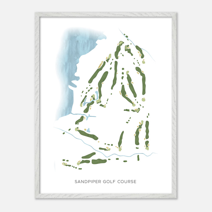 Print of Sandpiper Golf Course Modern Map
