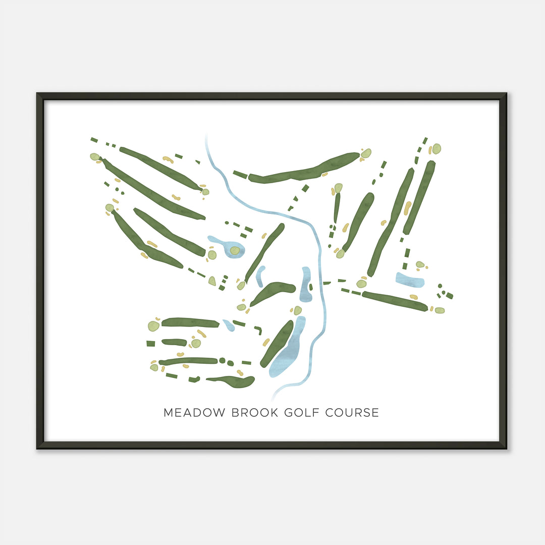Print of Meadow Brook Golf Course Modern Map
