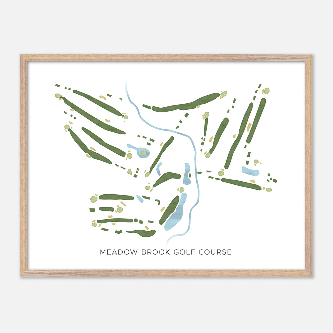 Print of Meadow Brook Golf Course Modern Map