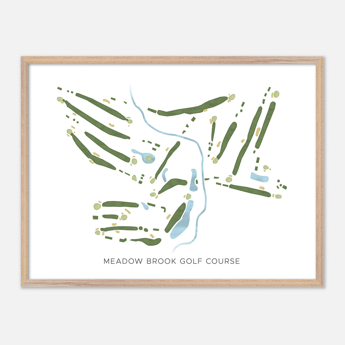 Print of Meadow Brook Golf Course Modern Map