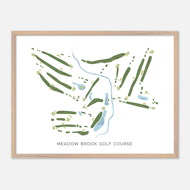 Print of Meadow Brook Golf Course Modern Map