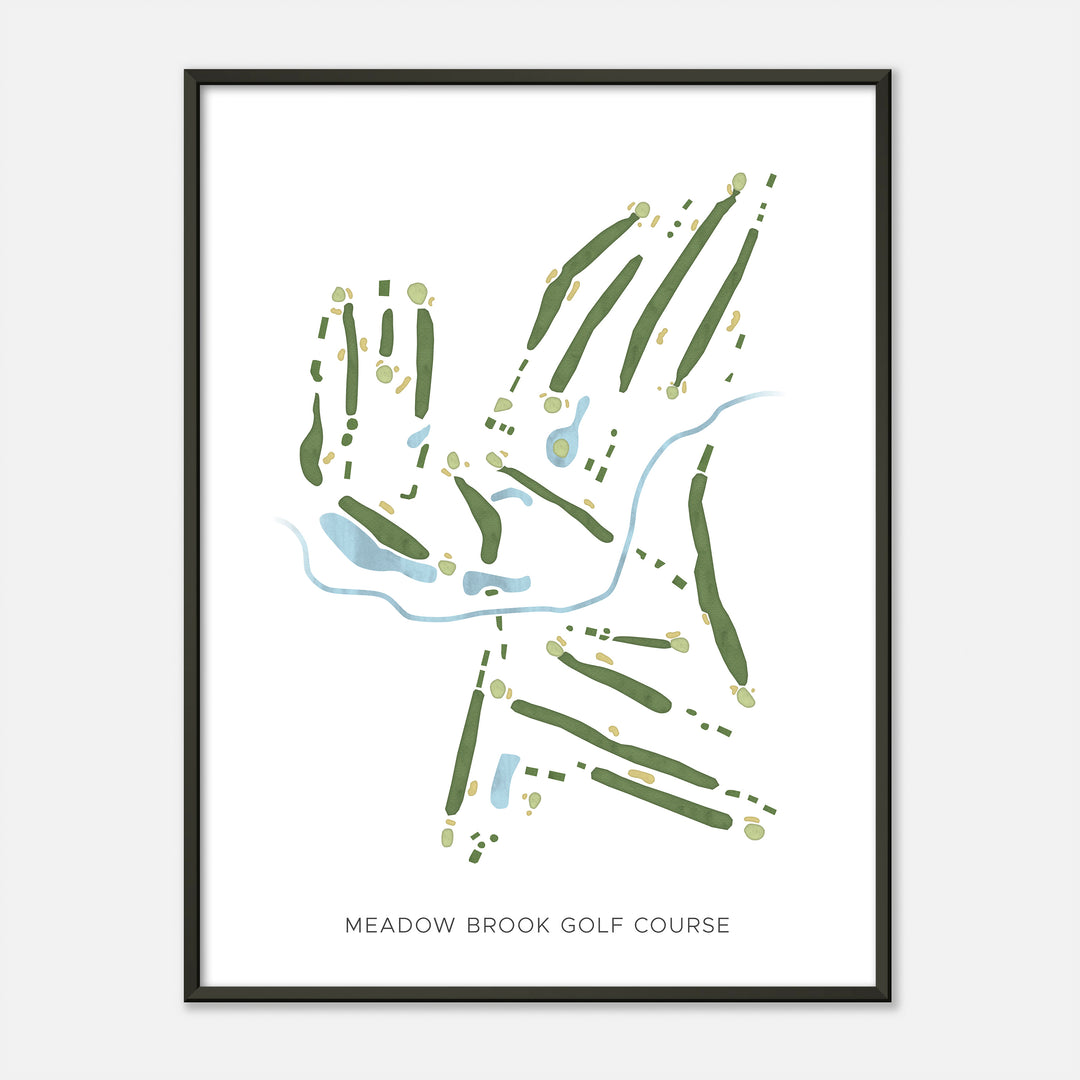 Print of Meadow Brook Golf Course Modern Map