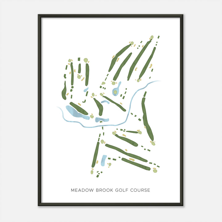 Print of Meadow Brook Golf Course Modern Map