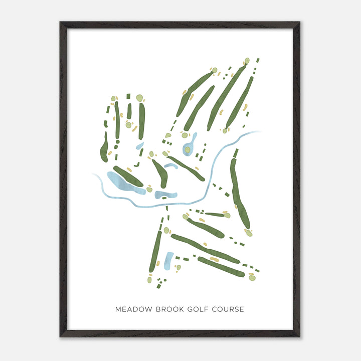 Print of Meadow Brook Golf Course Modern Map