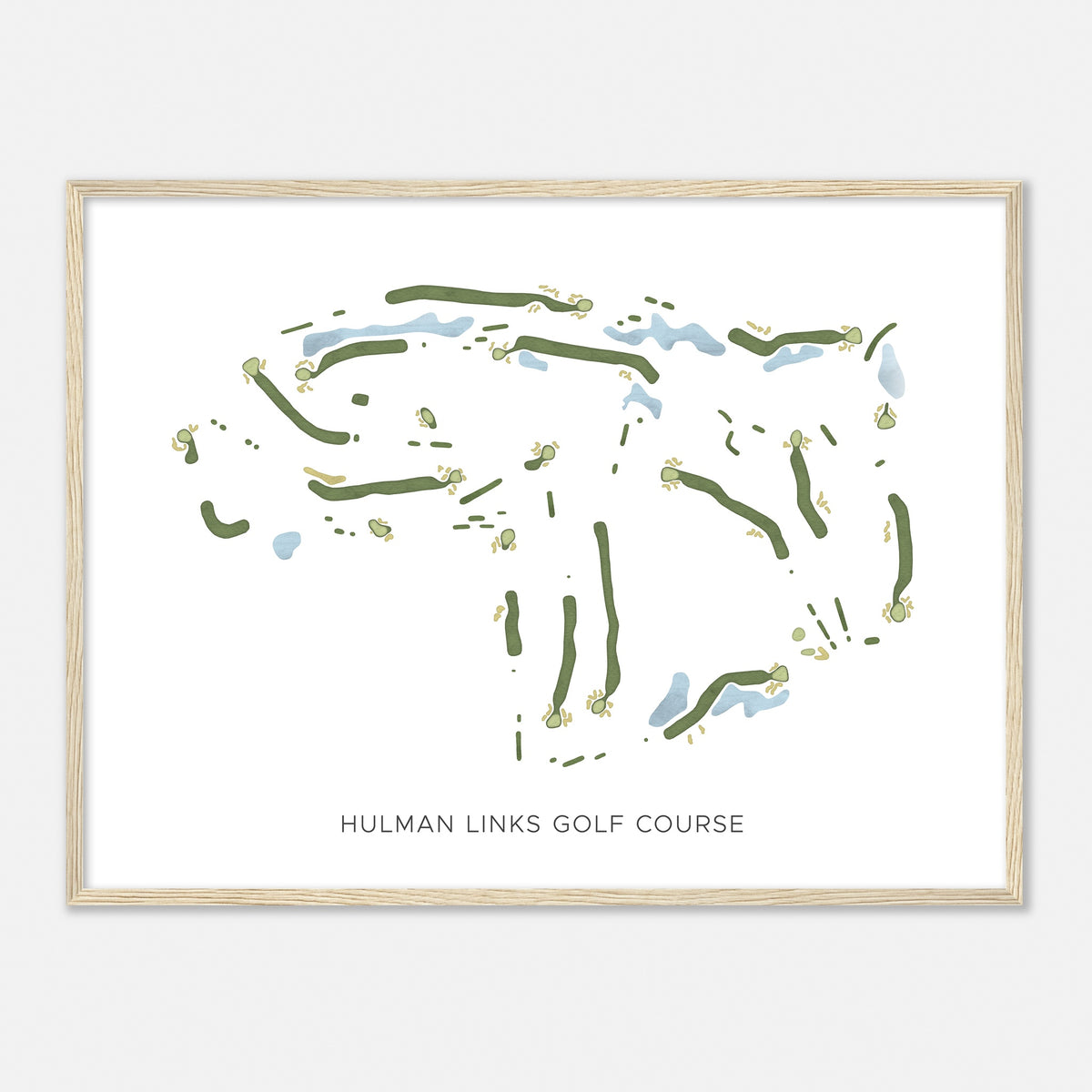 Print of Hulman Links Golf Course Modern Map