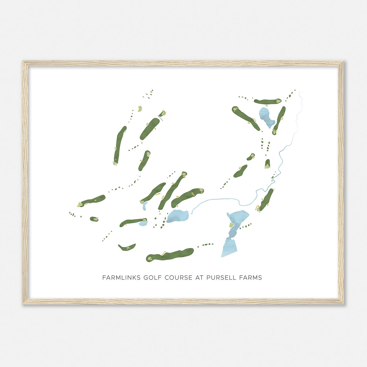 Print of Farmlinks Golf Course At Pursell Farms Modern Map