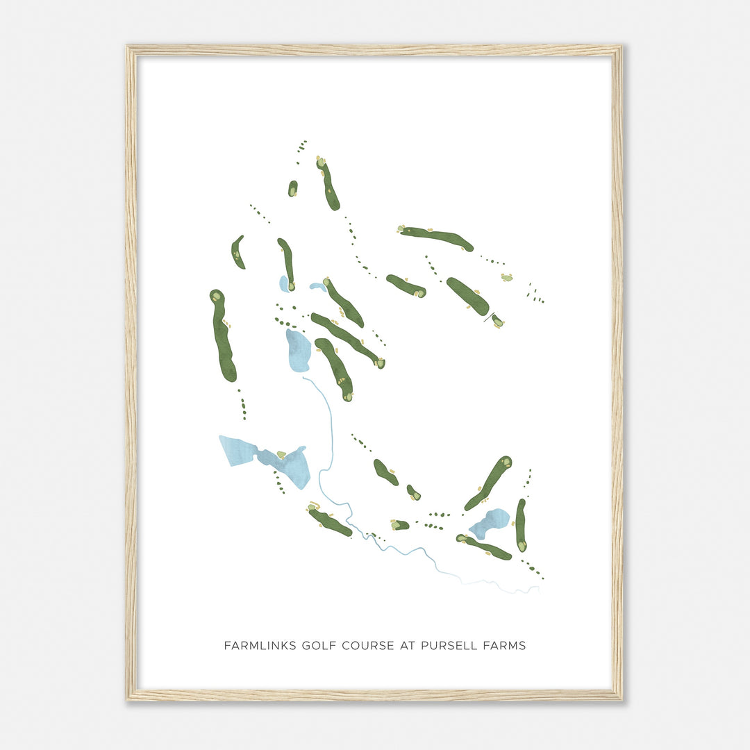 Print of Farmlinks Golf Course At Pursell Farms Modern Map