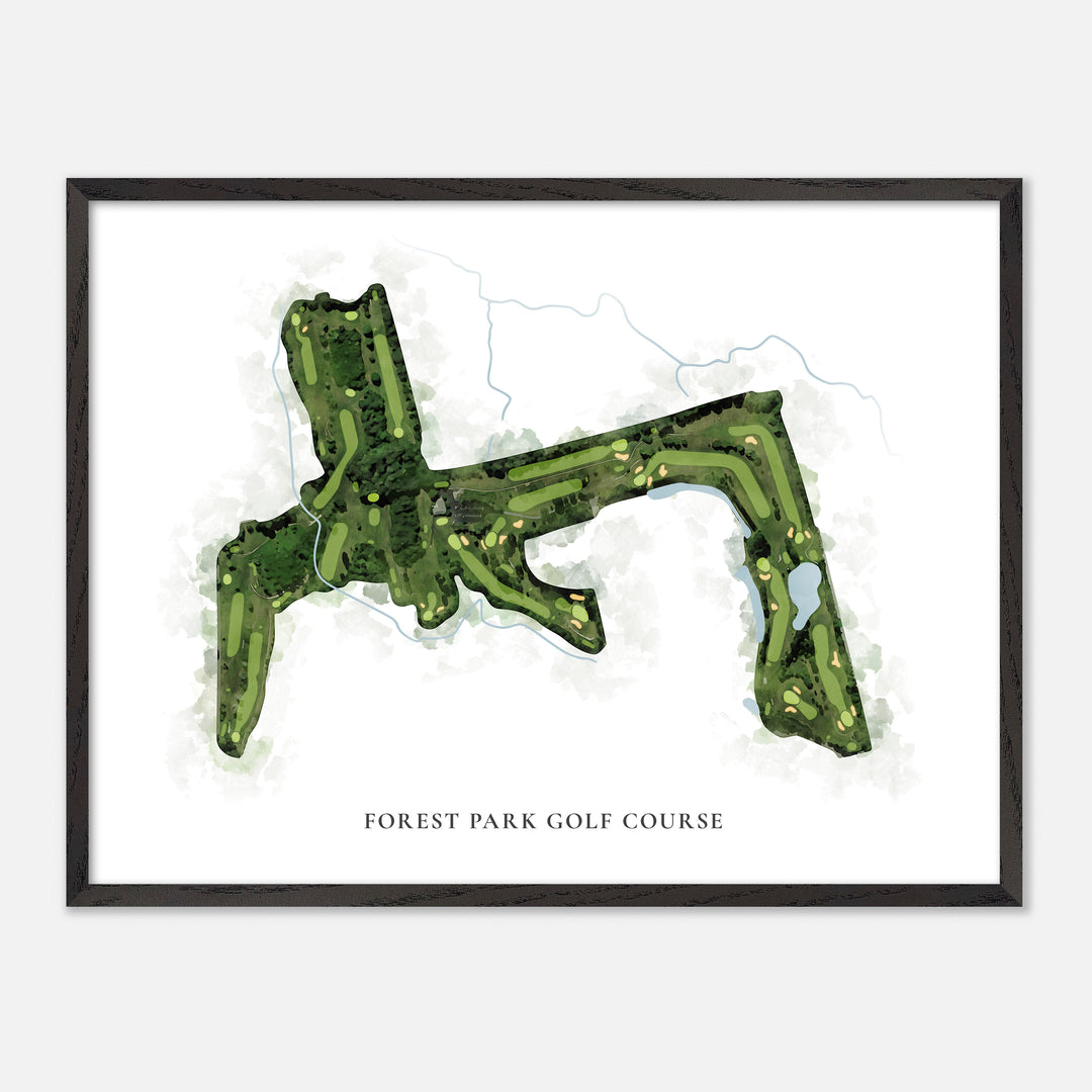 Print of Forest Park Golf Course Classic Map