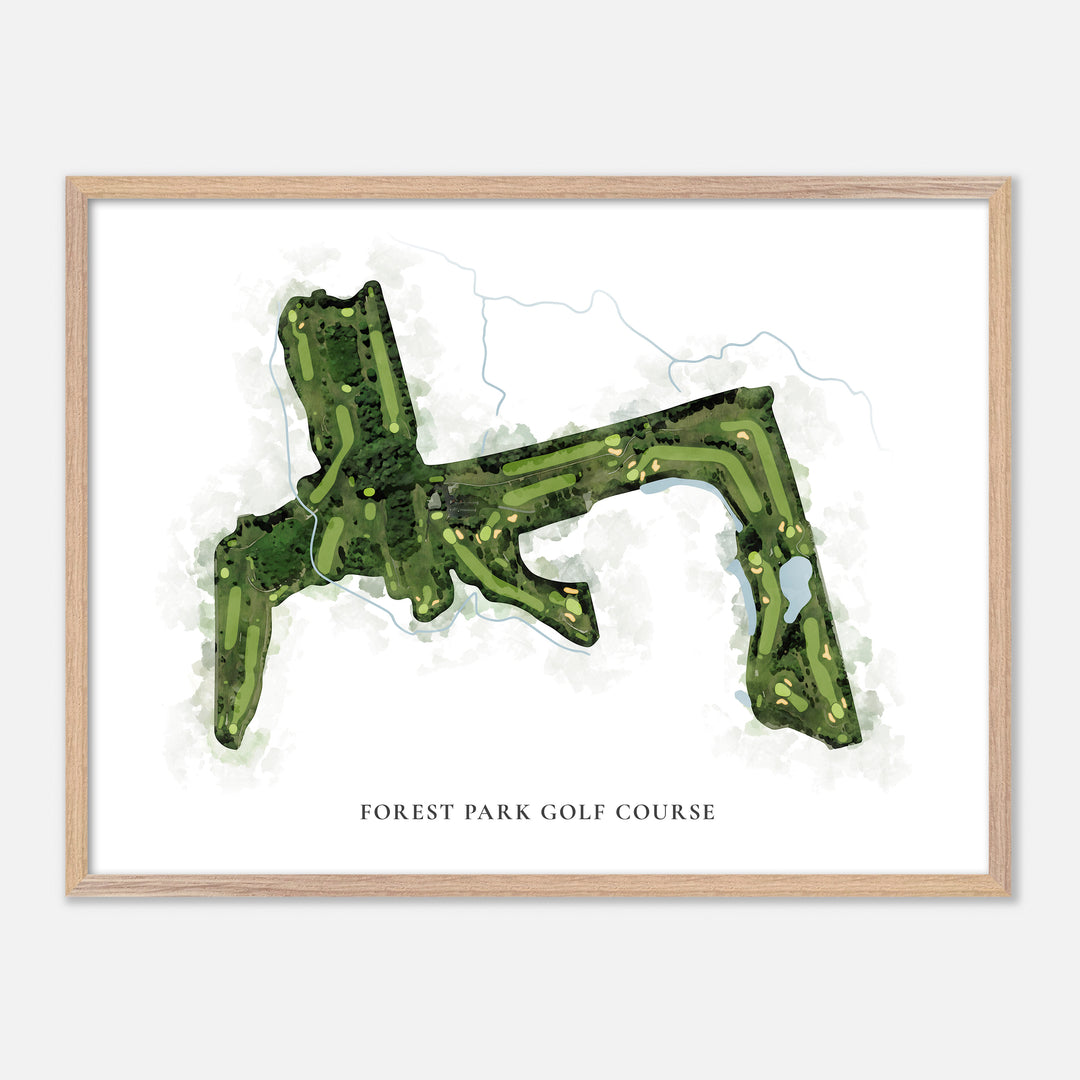 Print of Forest Park Golf Course Classic Map