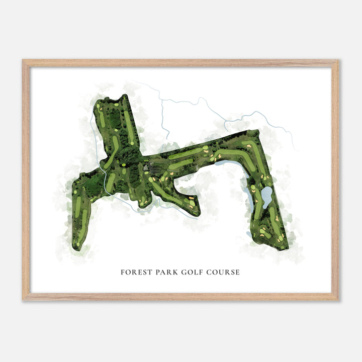 Print of Forest Park Golf Course Classic Map