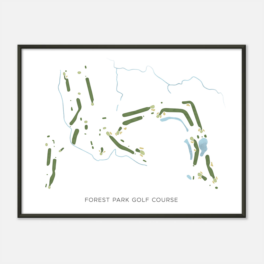 Print of Forest Park Golf Course Modern Map