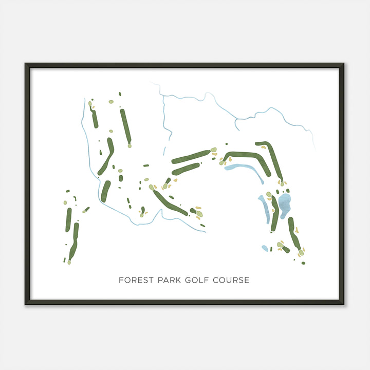 Print of Forest Park Golf Course Modern Map