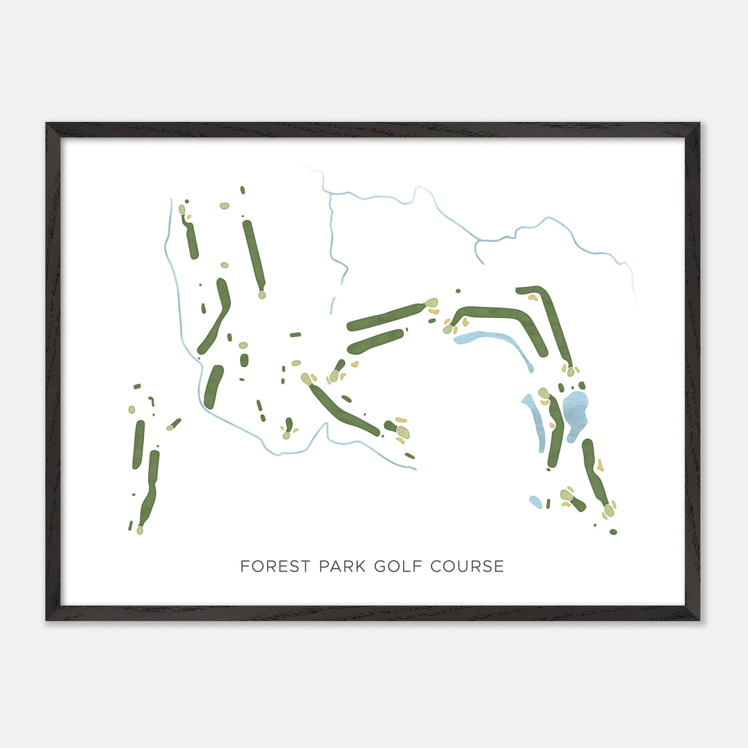Print of Forest Park Golf Course Modern Map