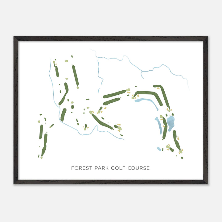 Print of Forest Park Golf Course Modern Map