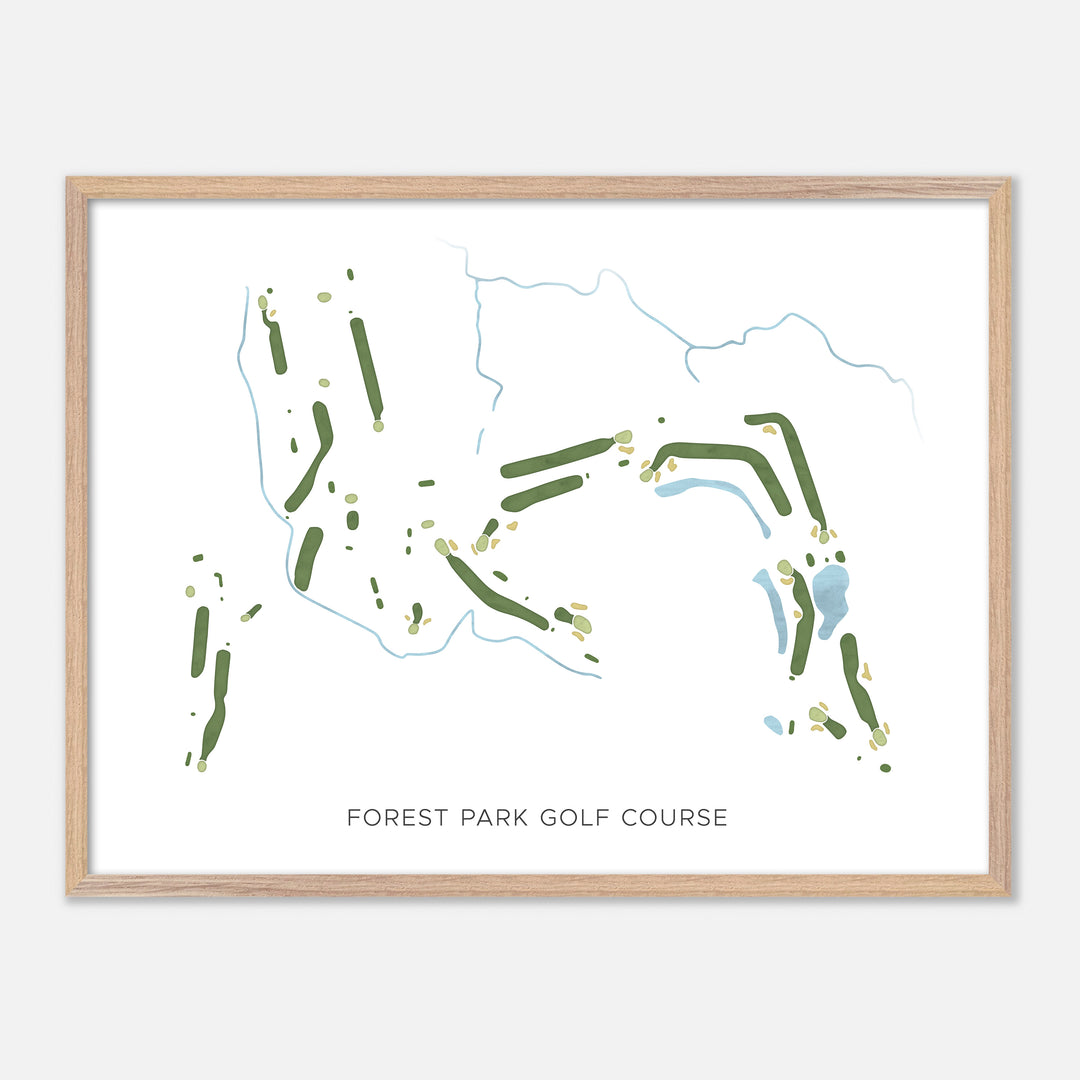 Print of Forest Park Golf Course Modern Map