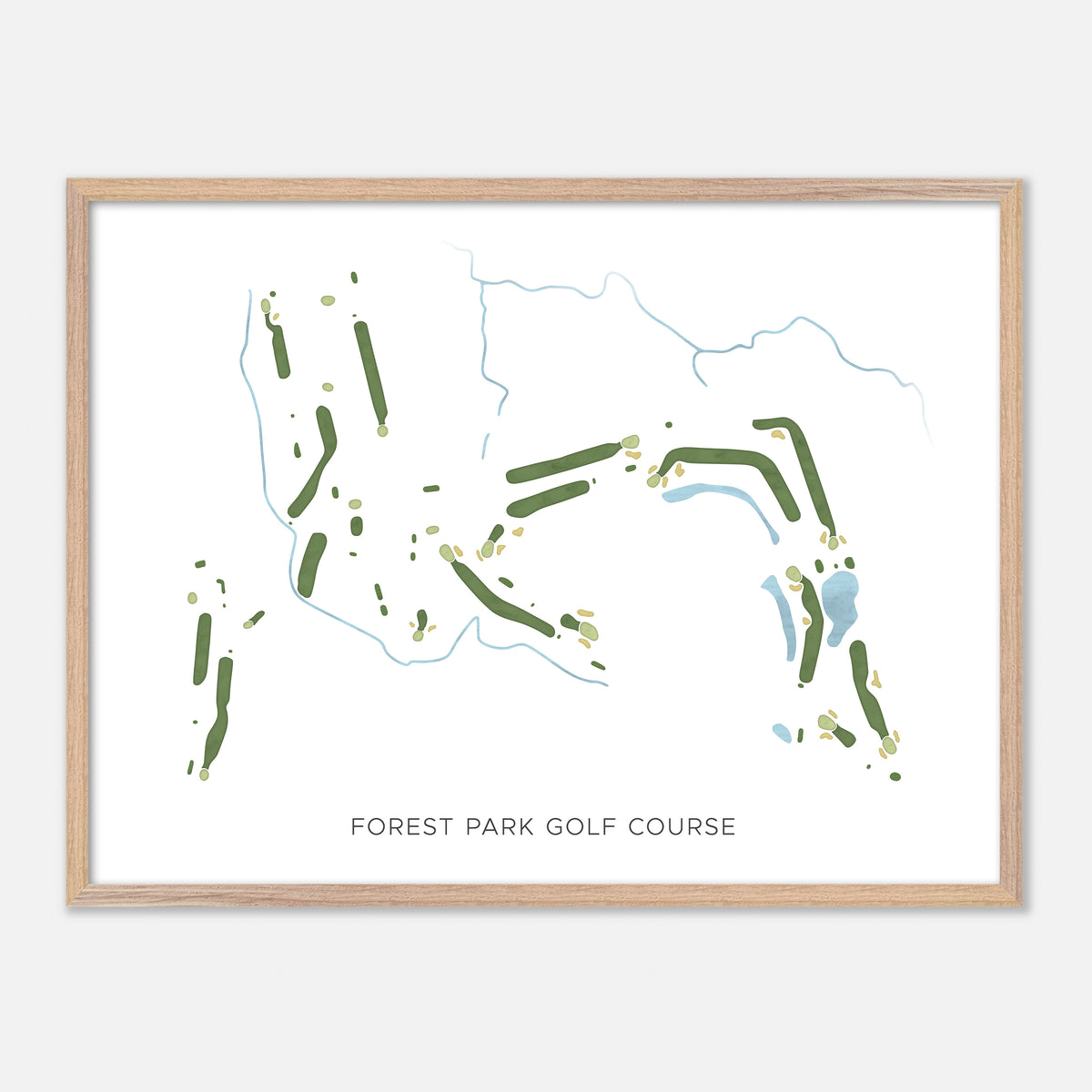 Print of Forest Park Golf Course Modern Map