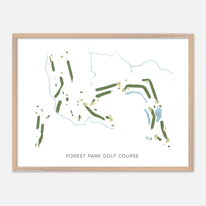 Print of Forest Park Golf Course Modern Map