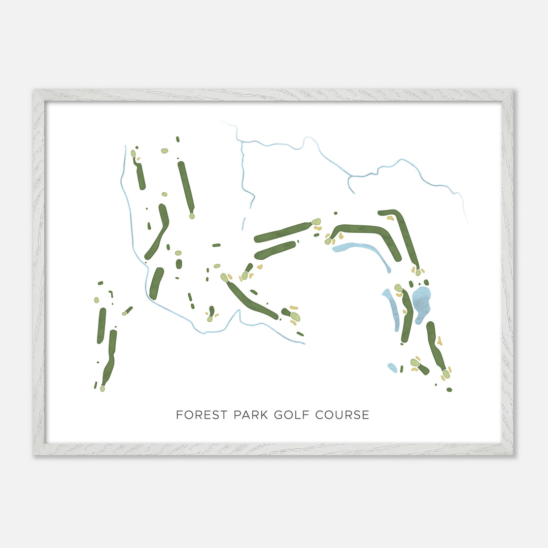 Print of Forest Park Golf Course Modern Map