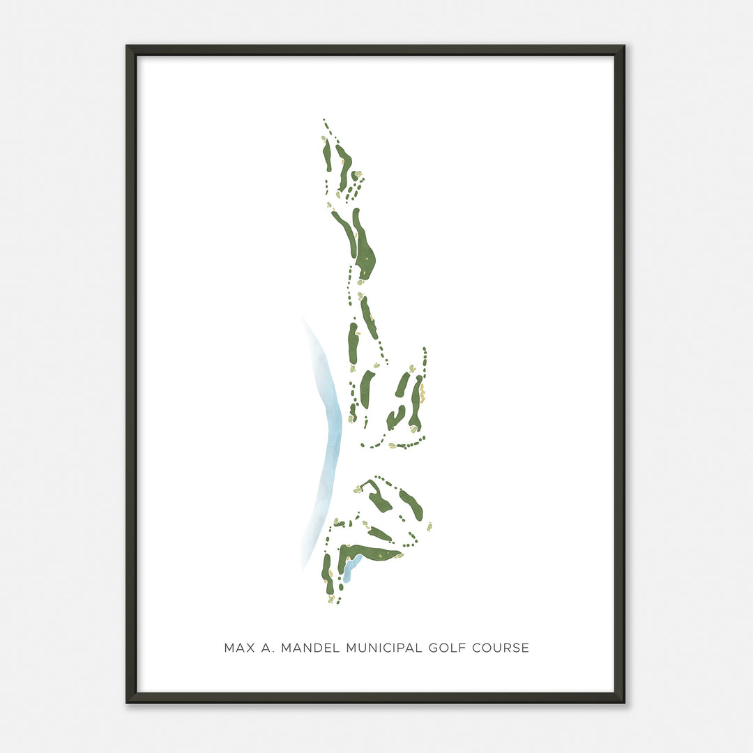 Print of Max A. Mandel Municipal Golf Course Modern Map
