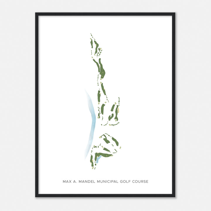 Print of Max A. Mandel Municipal Golf Course Modern Map