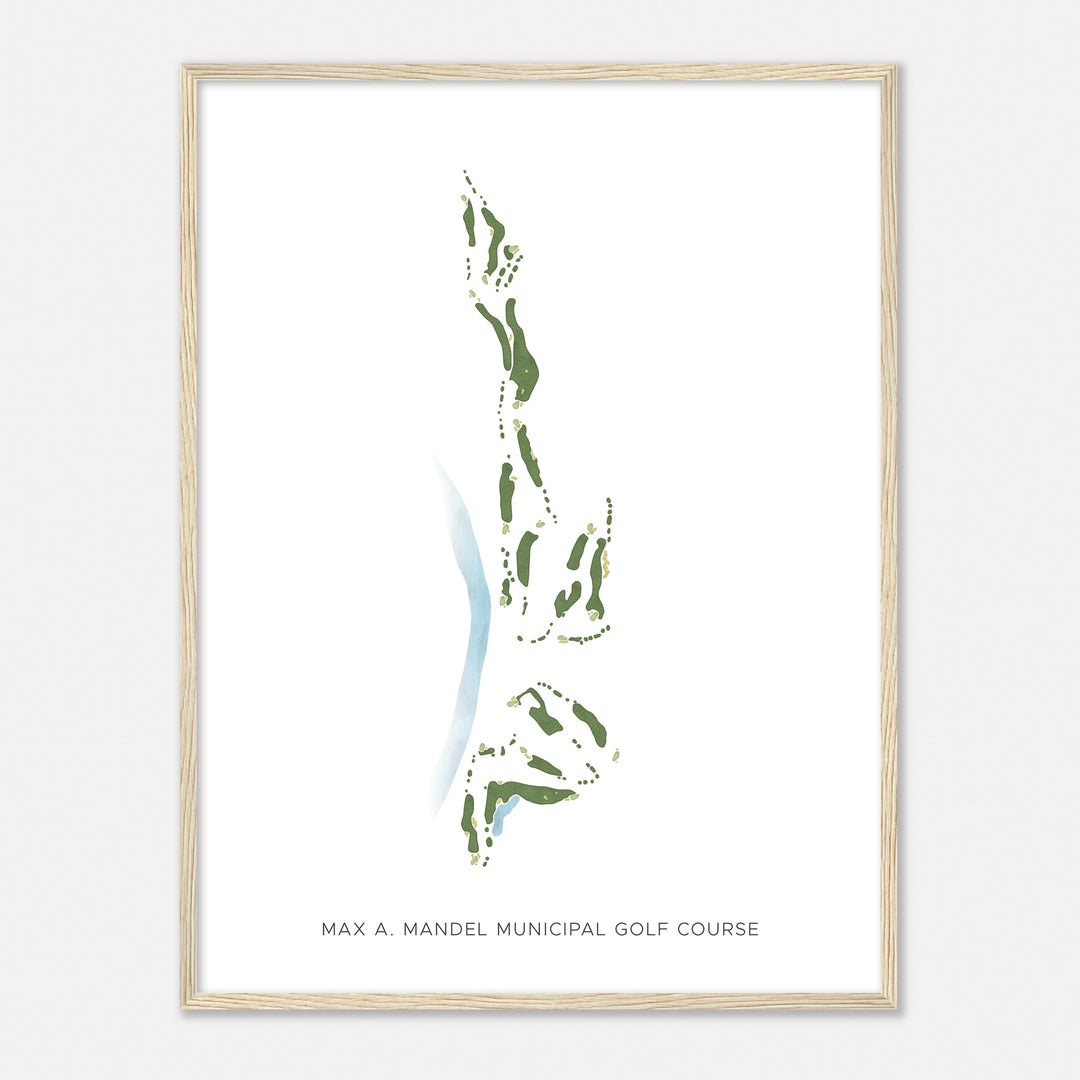 Print of Max A. Mandel Municipal Golf Course Modern Map