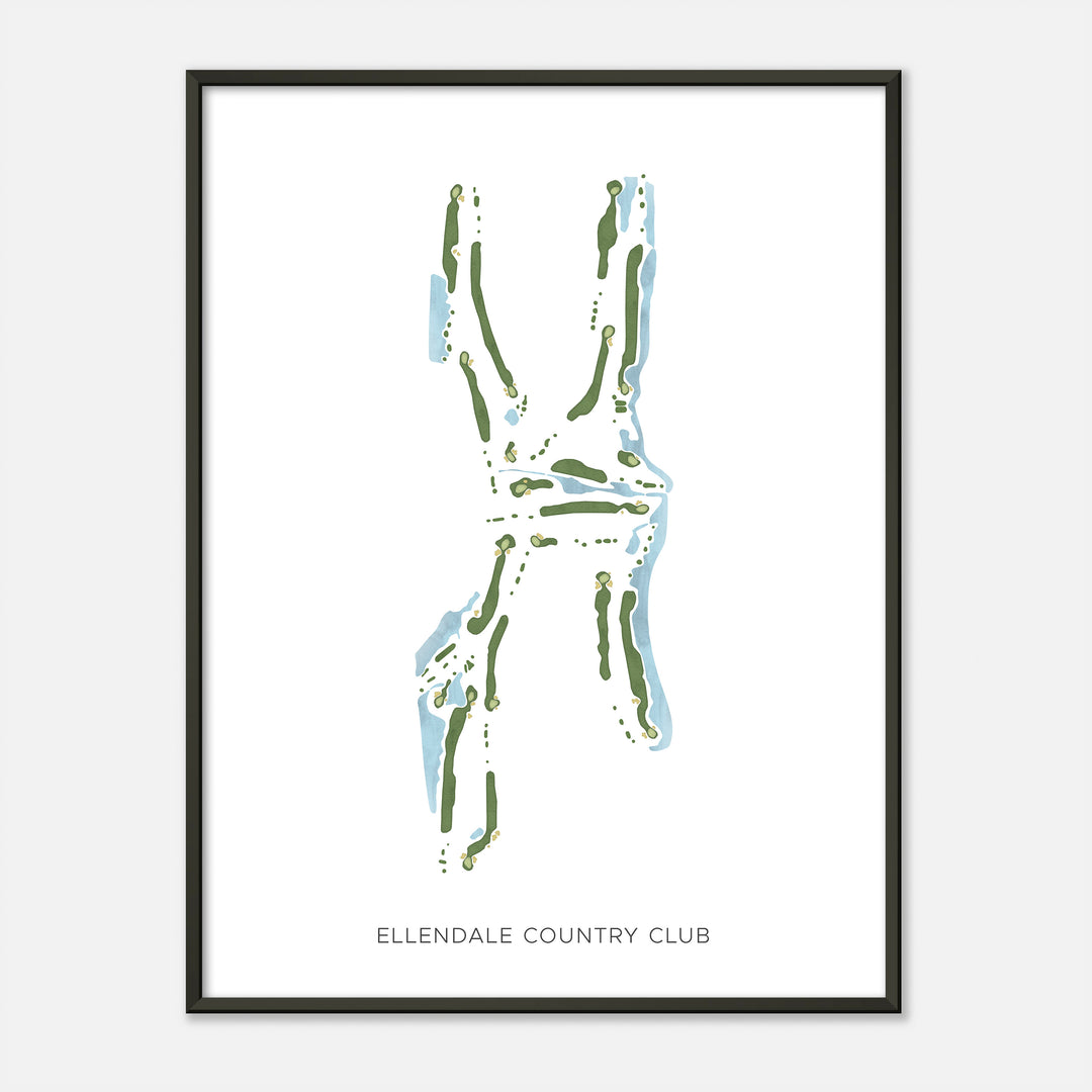 Print of Ellendale Country Club Modern Map