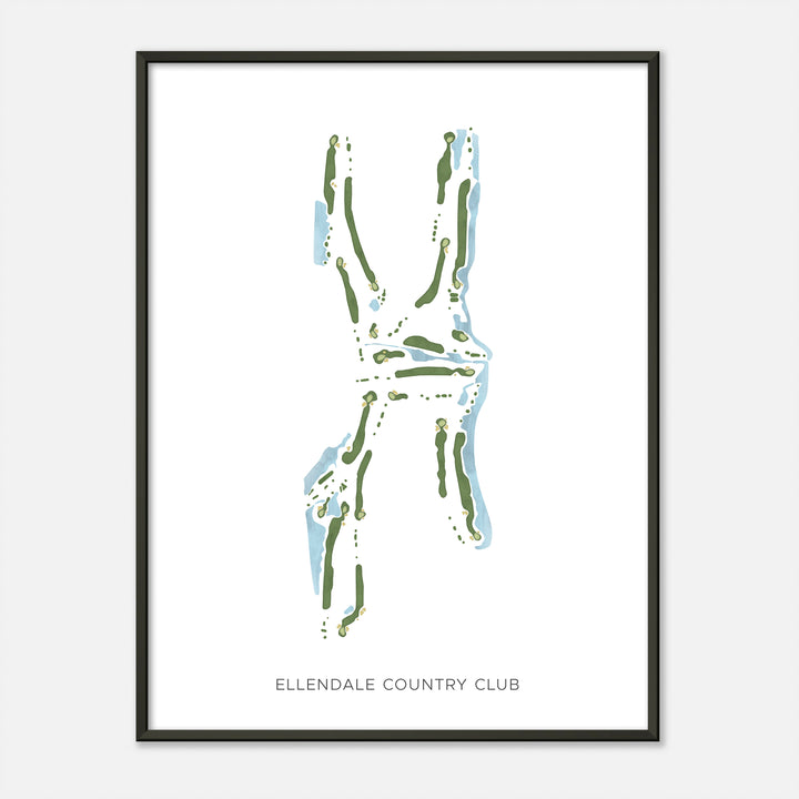 Print of Ellendale Country Club Modern Map
