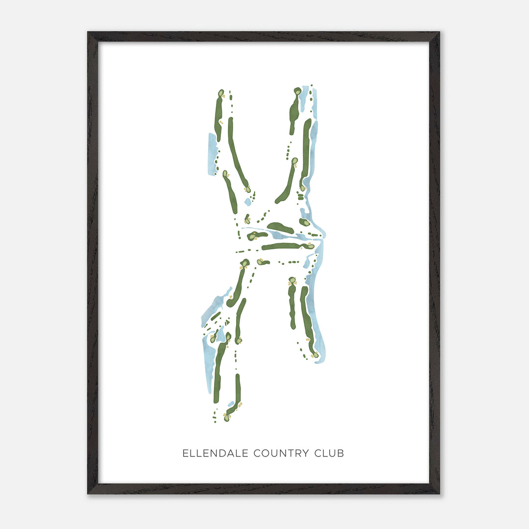 Print of Ellendale Country Club Modern Map