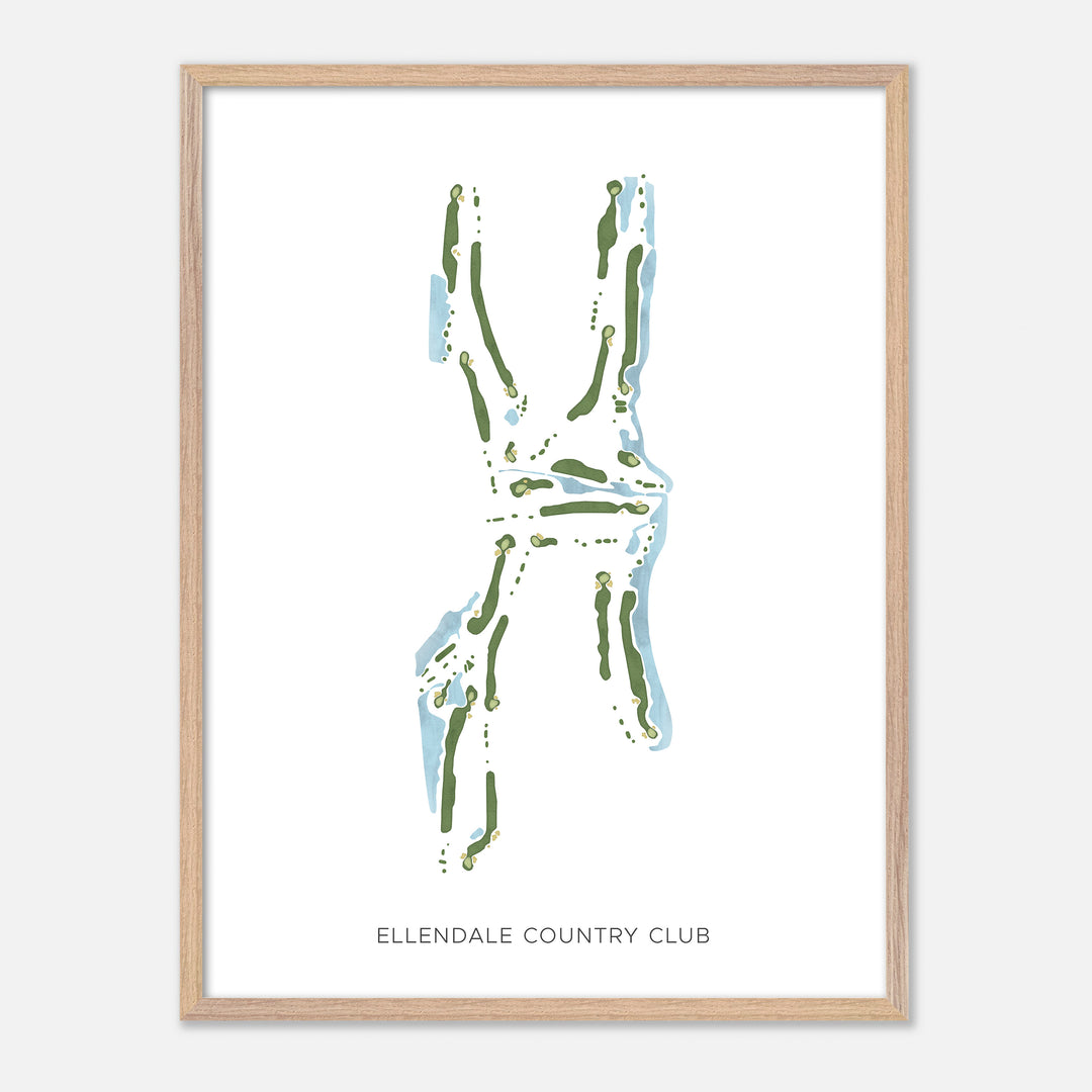 Print of Ellendale Country Club Modern Map