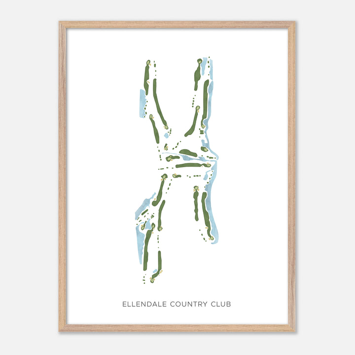 Print of Ellendale Country Club Modern Map