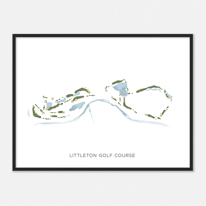 Print of Littleton Golf Course Modern Map