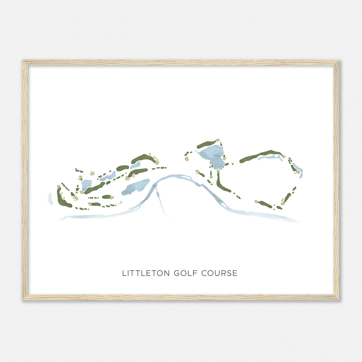 Print of Littleton Golf Course Modern Map