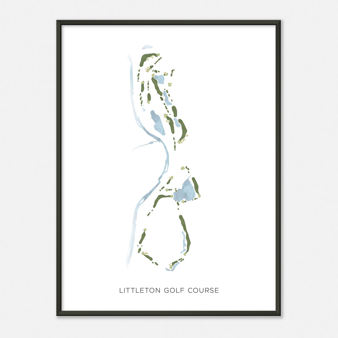 Print of Littleton Golf Course Modern Map