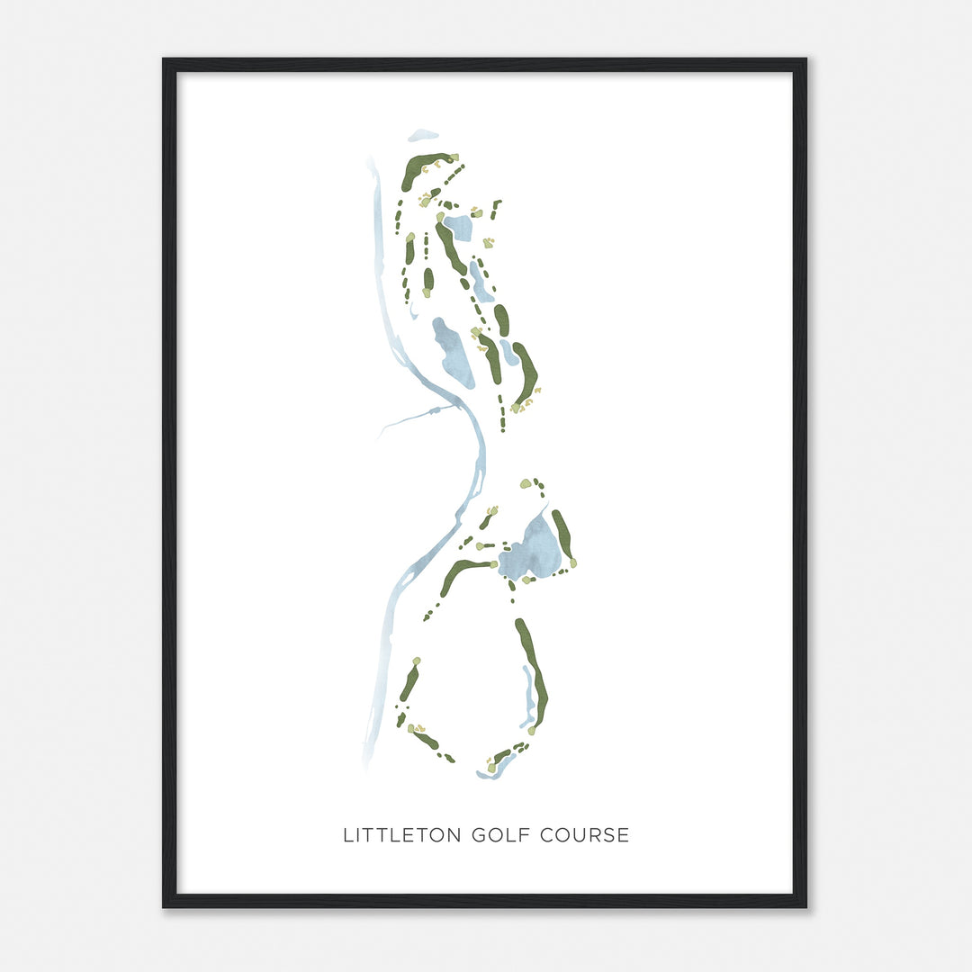 Print of Littleton Golf Course Modern Map