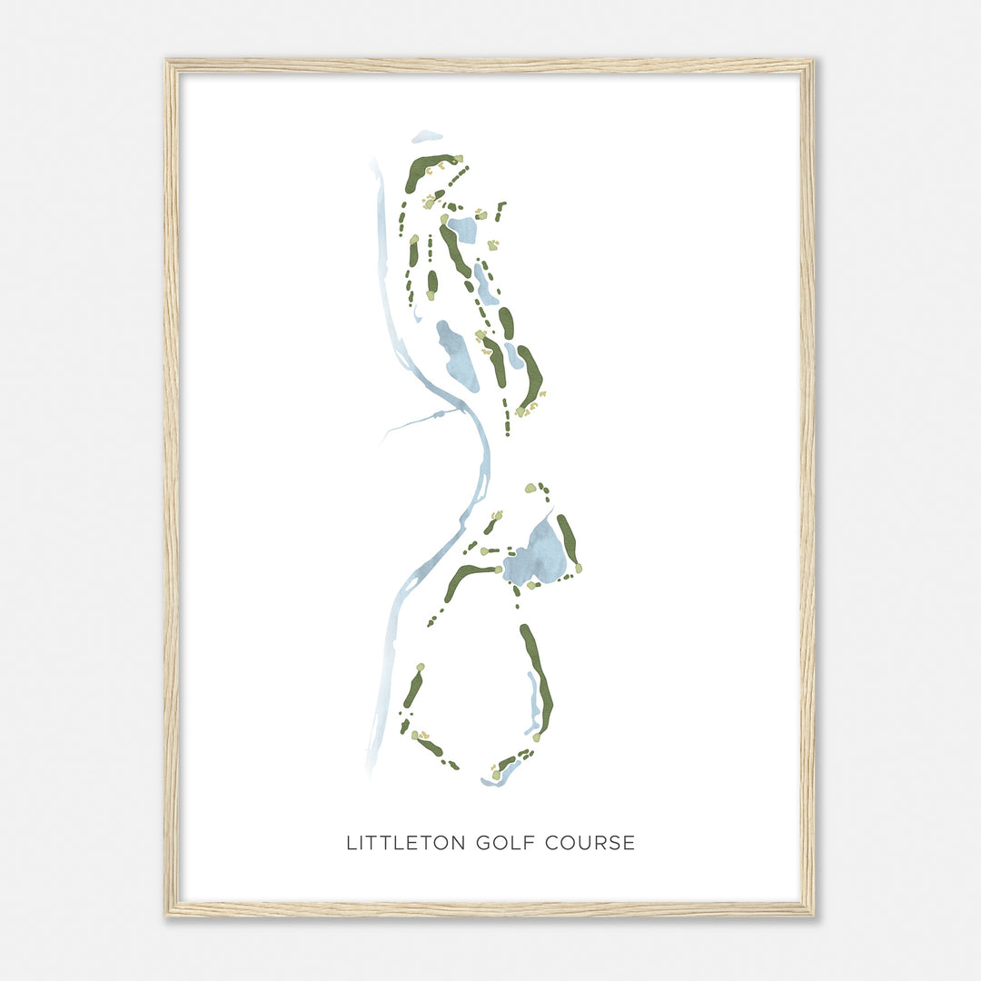 Print of Littleton Golf Course Modern Map