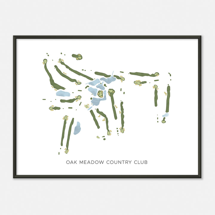 Print of Oak Meadow Country Club Modern Map