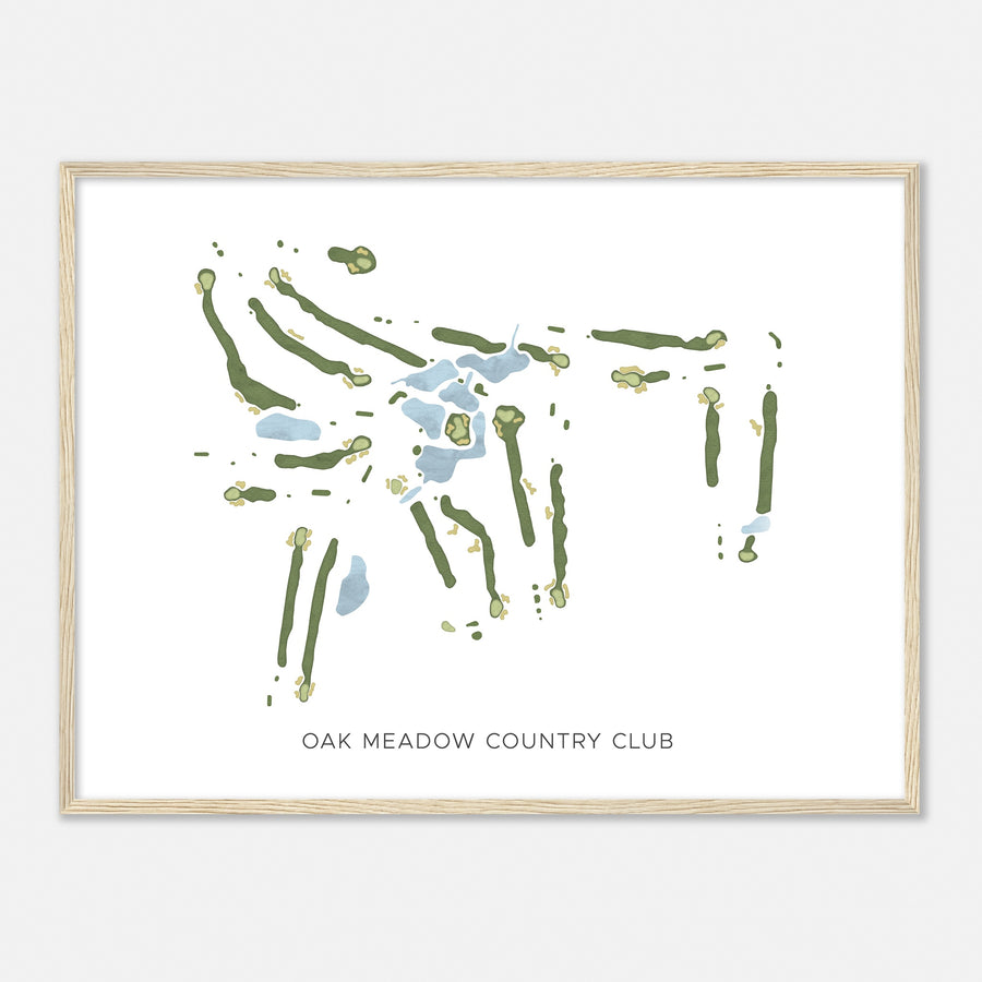 Print of Oak Meadow Country Club Modern Map