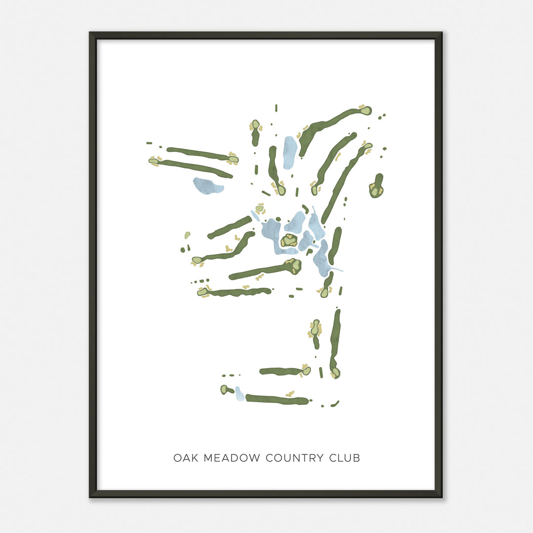 Print of Oak Meadow Country Club Modern Map