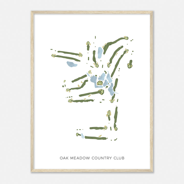 Print of Oak Meadow Country Club Modern Map