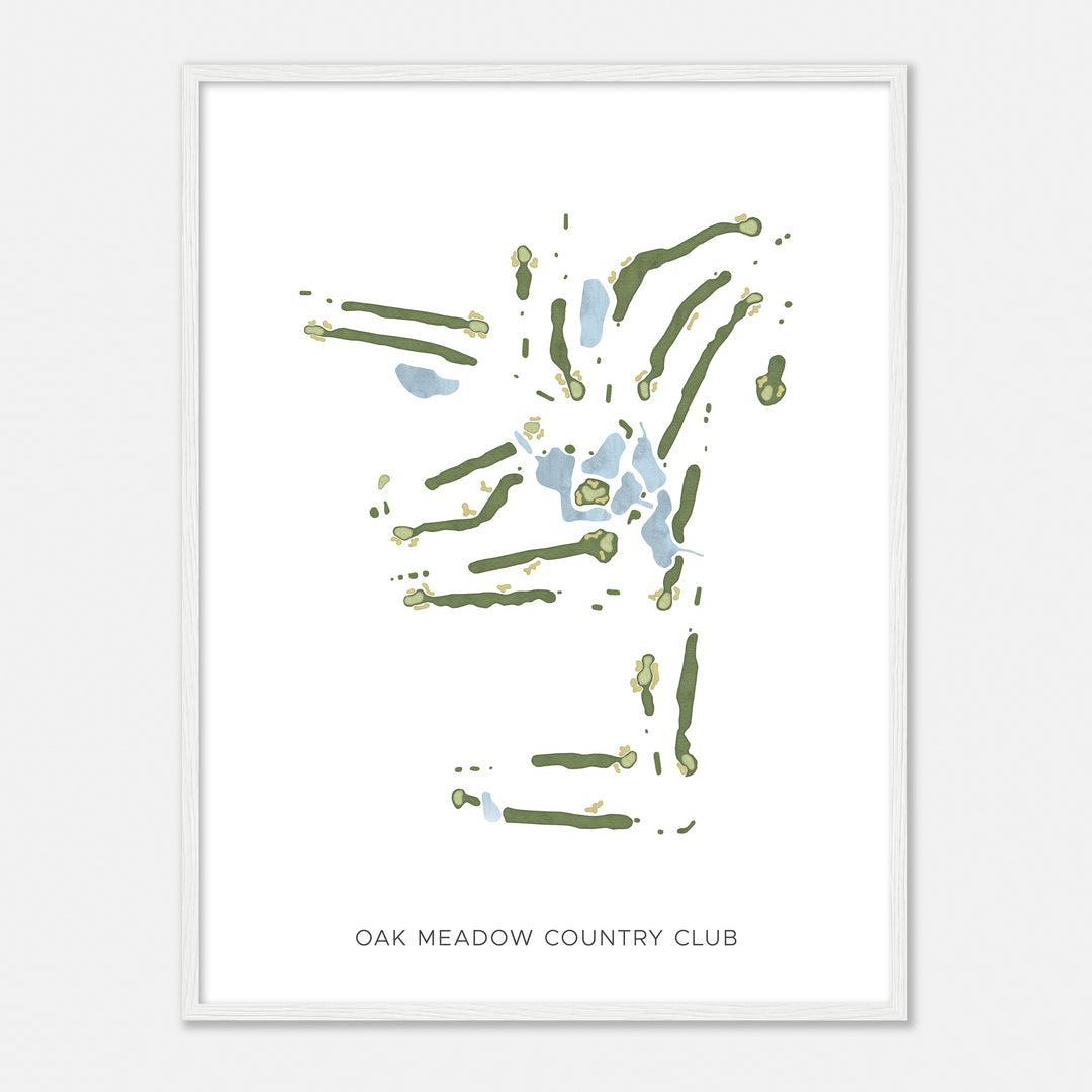 Print of Oak Meadow Country Club Modern Map