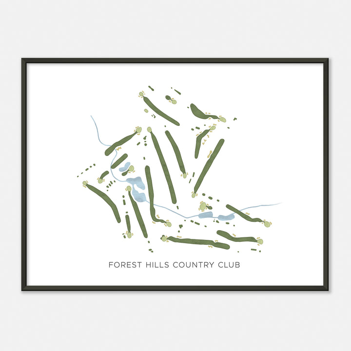 Print of Forest Hills Country Club Modern Map