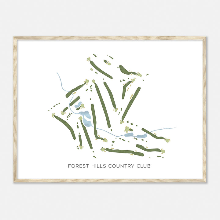 Print of Forest Hills Country Club Modern Map