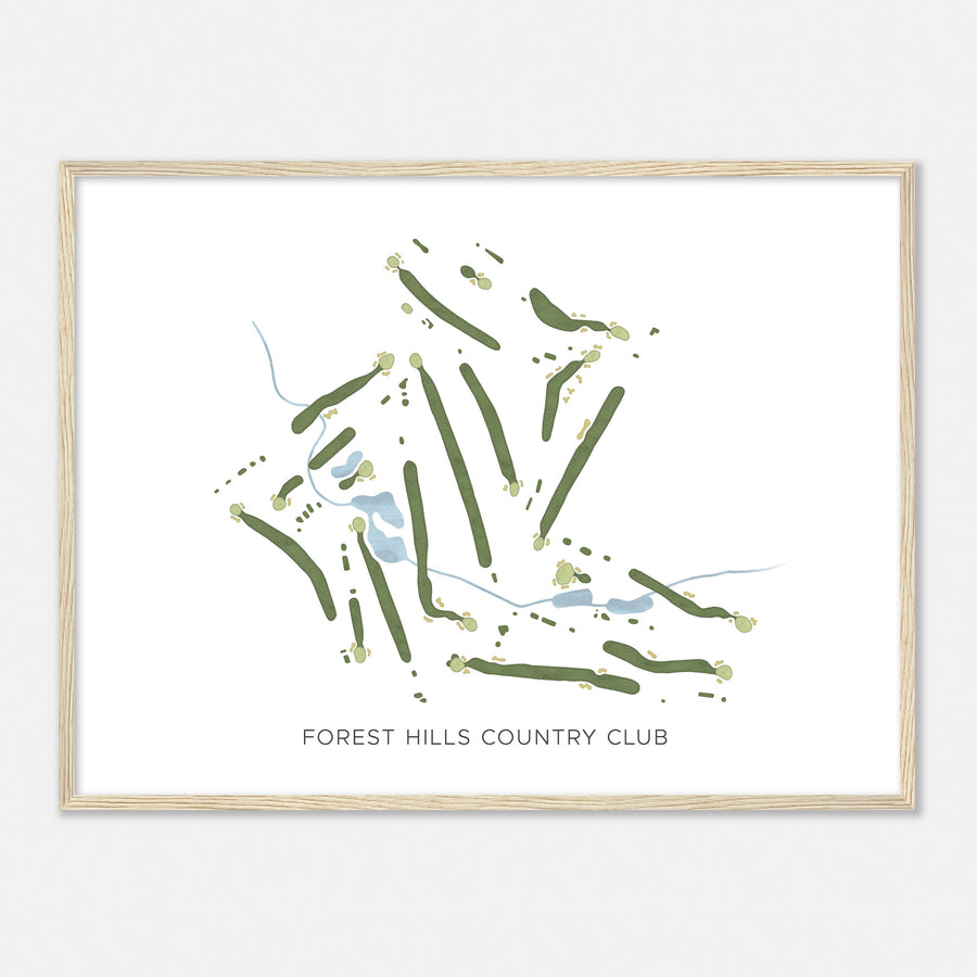 Print of Forest Hills Country Club Modern Map